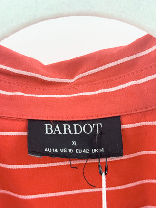 Bardot striped mini shirt dress, XL