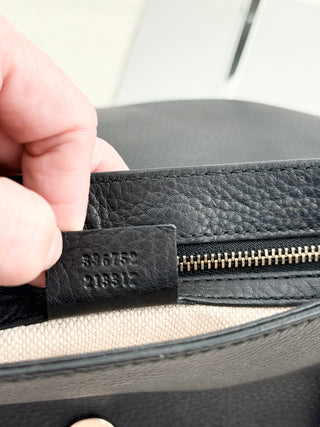 Gucci soho flap leather cross body bag with chain strap