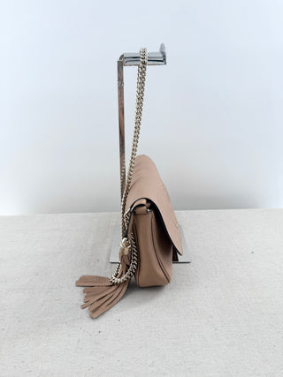 Gucci soho flap leather cross body bag with chain strap
