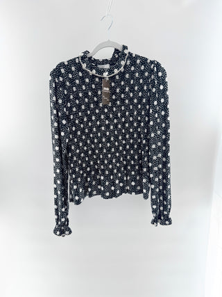 Sandro smocked long sleeve top, 1 / S