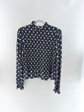 Sandro smocked long sleeve top, 1 / S