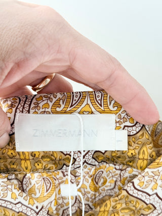 Zimmermann silk paisley pattern set tank top and maxi skirt, top 1/ S bottom 2 / M