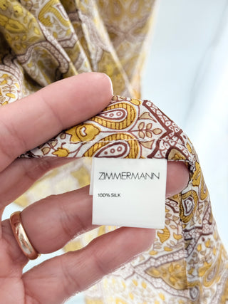 Zimmermann silk paisley pattern set tank top and maxi skirt, top 1/ S bottom 2 / M