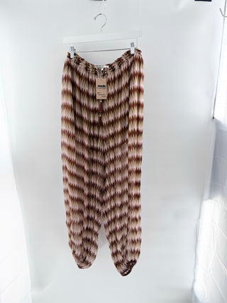 Zimmermann semi sheer chevron pattern casual balloon pants, 2 / M