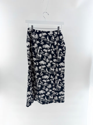 Maje cotton palm print wrap skirt, 36 FR / 4 US