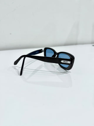 Quay Lens Cat 2 black hexagonal Sunglasses