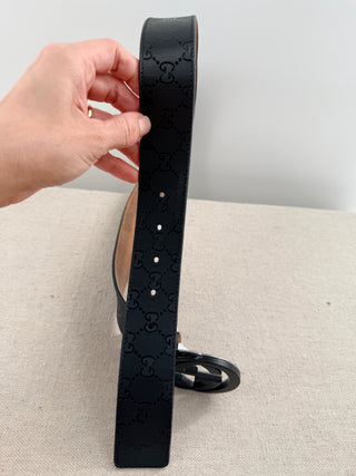 Gucci men patent finish GG belt, 85 / 34