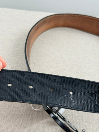 Gucci men patent finish GG belt, 85 / 34