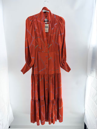 Alexis long shirt dress with belt, M