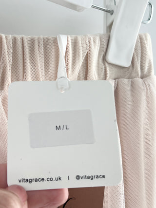 Vitagrace tulle ruffle maxi skirt with pearls, M/L