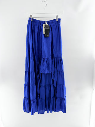 BB & Co ruffle high long dress satin, M