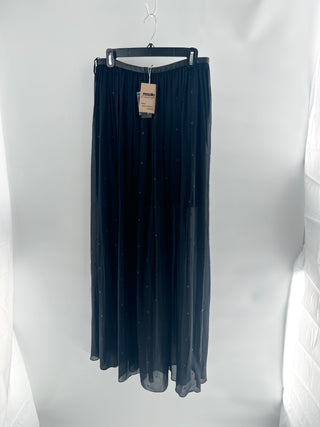 Tibi 100% silk embellished semi sheer long skirt with short slip, 8