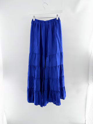 BB & Co ruffle high long dress satin, M