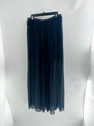Tibi 100% silk embellished semi sheer long skirt with short slip, 8