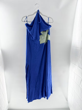 Celandine halterneck floral pearl applique maxi dress, L