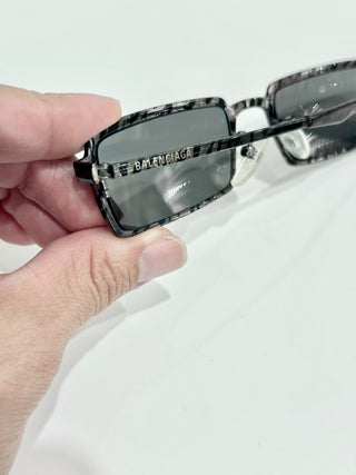 Balenciaga BB0082S Rectangular Sunglasses black and gray