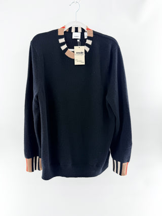 Burberry 100% cashmere sweater with check trim, XL