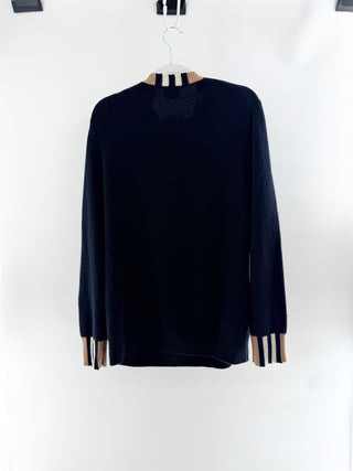 Burberry 100% cashmere sweater with check trim, XL