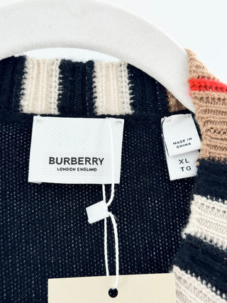 Burberry 100% cashmere sweater with check trim, XL