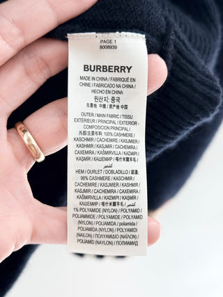Burberry 100% cashmere sweater with check trim, XL