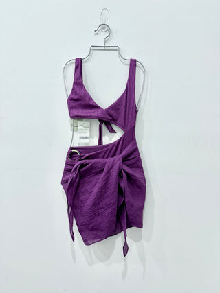 Monday swimwear St Barth's Purple swimsuit with sarong, S
