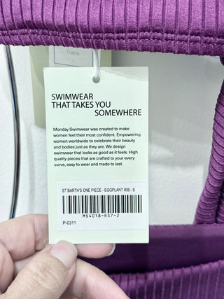 Monday swimwear St Barth's Purple swimsuit with sarong, S