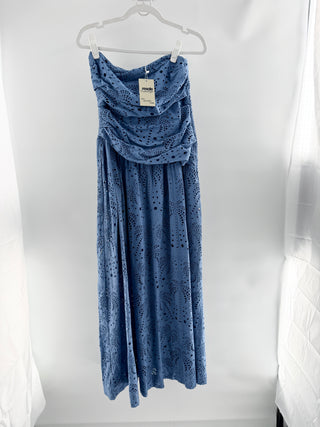 Farm Rio eyelet strapless long dress, M