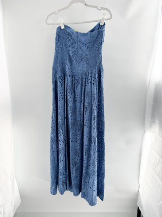 Farm Rio eyelet strapless long dress, M