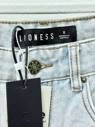 NWT Lioness High Rise Wide Leg Cotton Westwood Jean Light Denim Womens Sze Small