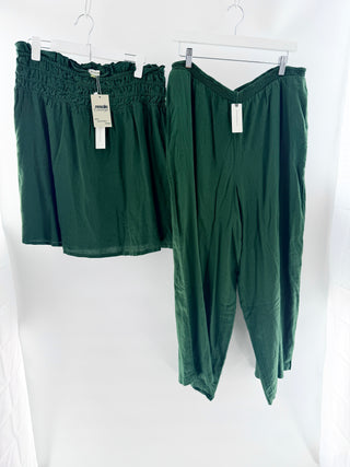 Celandine linen set tube top and wide leg pants, top M  bottom L
