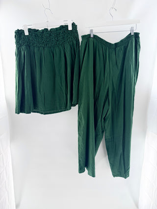 Celandine linen set tube top and wide leg pants, top M  bottom L