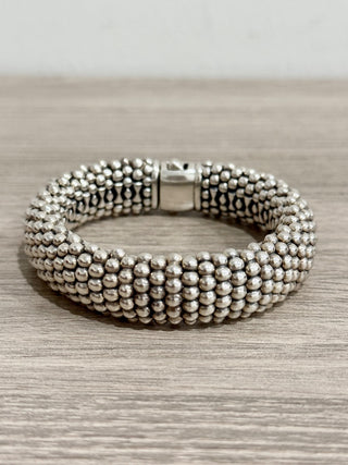 Lagos caviar sterling silver oval link bracelet