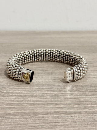 Lagos caviar sterling silver oval link bracelet