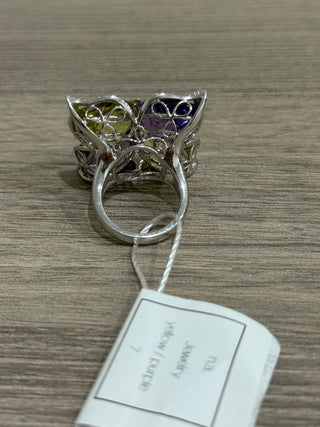 n.a. gemstone sterling silver statement ring, 7