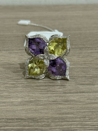 n.a. gemstone sterling silver statement ring, 7