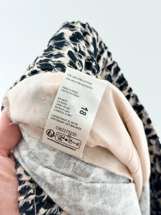 Anthropologie wide leg linen leopard pants, L