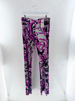 Pucci pattern jersey wide leg pants, US 12