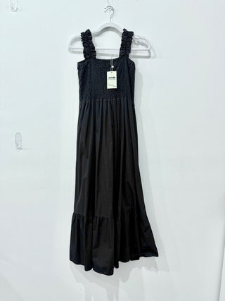 n,a. smocked casual sleeveless midi dress, M