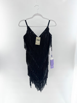 Ladivine fringe embellished mini dress, 4