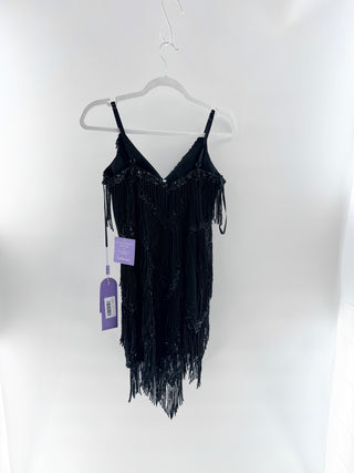 Ladivine fringe embellished mini dress, 4