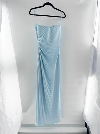 A.L.C. Layla Pleated Strapless Asymmetric Maxi Gown Light Blue Women's Size 4