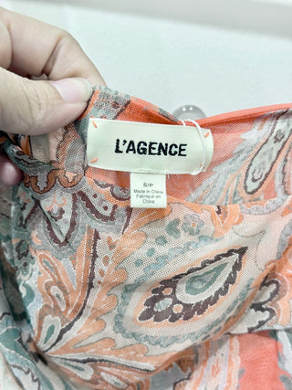 L'Agence Torin Pleated Orange/Light Blue Traditional Paisley, 4