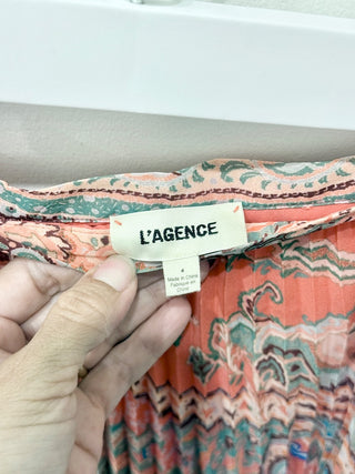 L'Agence Torin Pleated Orange/Light Blue Traditional Paisley, 4