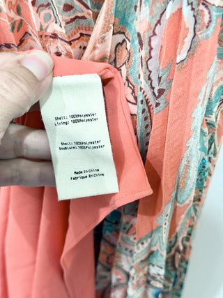 L'Agence Torin Pleated Orange/Light Blue Traditional Paisley, 4