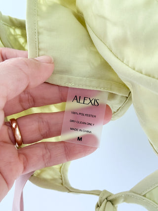 NWT Alexis Riva Embroidered Lace Trim Crop Bralette Top Citron Women's Size Medium