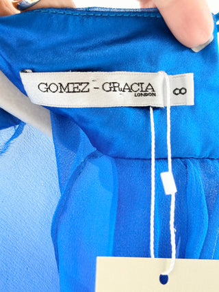 Gomez Gracia London matching set silk blouse and mini skirt, UK 8 / US 4