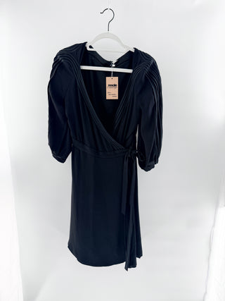 Gucci wrap midi dress with pleated details, 44 IT / US 8