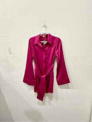 Camila Coelho satin shirt mini dress, S