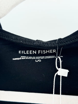 Eileen Fisher open front cotton cardigan sweater, L
