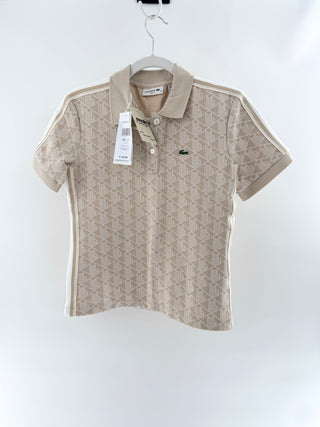 Lacoste polo top featuring Lacoste's allover geometric monogram jacquard pattern, 34